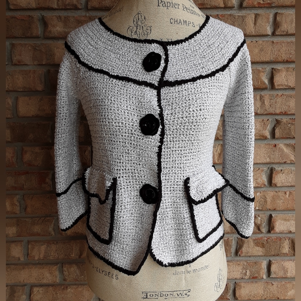 Cynthia Cynthia Steffe Cotton Blend Crochet Sweater Size Small.
